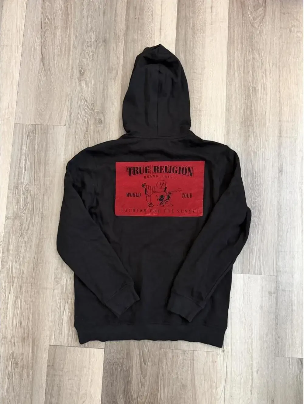 NWT True Religion Men's Solid SRS Pullover Hoodie Black Size M New with Tags